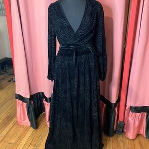Black Velvet Burnout Hollywood Duster